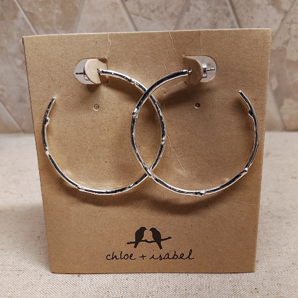 4/$50 Chloe + Isabel Branches Silver Hoop Earrings
